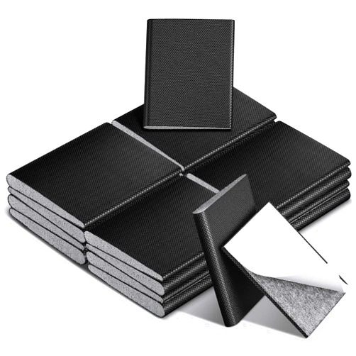 Zonon 16 Pieces Door Corner Seal Weatherstripping Exterior Door Frame Seal Draft Stopper Adhesive Corner Pads for Weather Stripping and Draft Protection (Black)