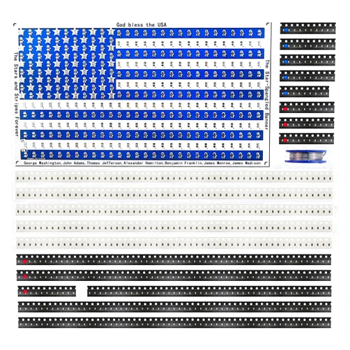 Yidab SMD Soldering Practice Kit,Solder Skill Training Learning Project SMT Components DIY American Flag 19X10cm (02DGQ01)