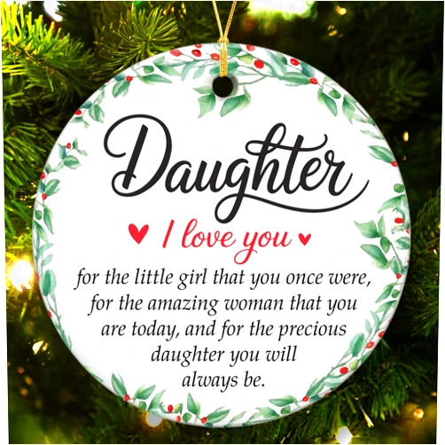NewEleven Daughter Gifts from Mom - Daughter Birthday Gifts, Heartfelt Present from Mom, Dad for Daughters, Adult Daughters - Christmas Ornaments