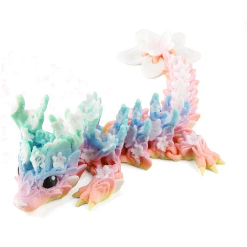 PowerTRC Mini Articulated 3D Printed Dragon – Cute Baby Blossom Dragon | Poseable Fidget Toy for Teens & Adults (5.5 Inches) | Made in USA