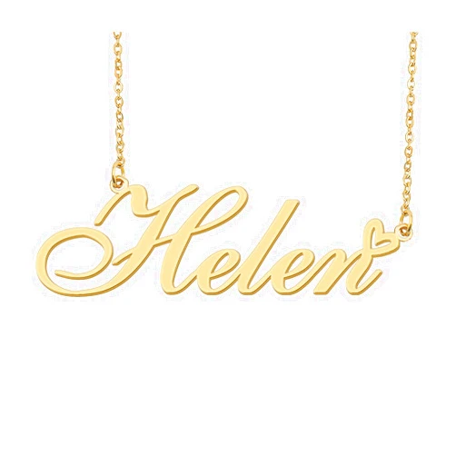 Aoloshow Personalized Heart Name Necklace Gold Custom Any Names Stainless Steel Jewelry for Womens Graduation
