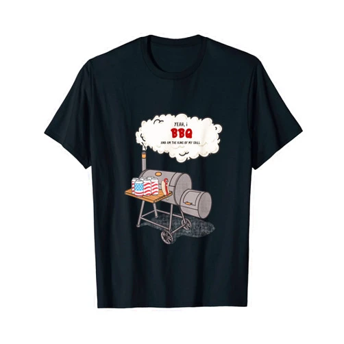 Super Tate Homie Designs Yeah, BBQ And Am The King of my Grill Smoke Novelty Fun T-Shirt