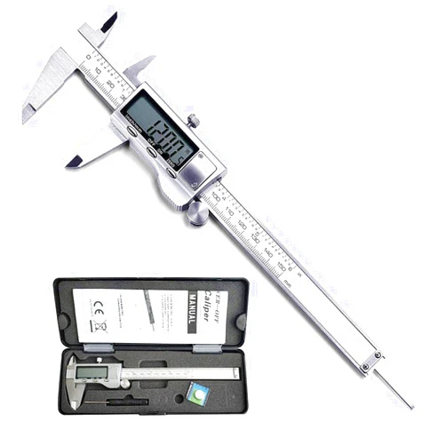 LOUISWARE Digital Caliper, Caliper Measuring Tool with Stainless Steel, Electronic Micrometer Caliper with Large LCD Screen, Auto-Off Feature, Inch and Millimeter Conversion (6 Inch/150 mm)