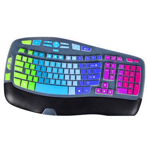 ImComor Keyboard Cover for Logitech K350 MK550 MK570, Ultra Thin Keyboard Cover Skin for Logitech K350 MK550 MK570 Keyboard Cover Protector, Logitech K350 MK550 MK570 Accessories, Rainbow