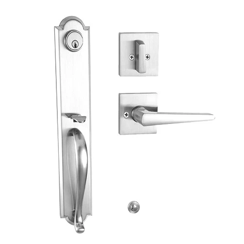 NEWBANG Keyed Entry Door Handleset Brushed Nickel Finish,(Keyed Handleset),MDHST2018SN