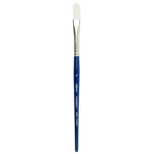 Silver Brush Limited 19346 Bristlon Extra Long Filbert Brush for Acrylic and Oil Paintings, Size 6, Long Handle