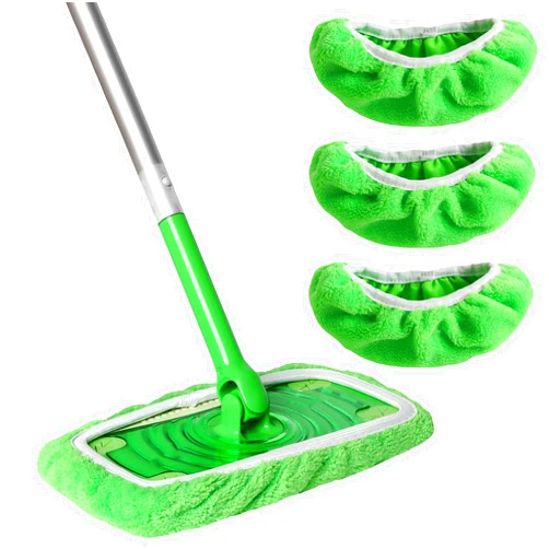 AmaVins Reusable 100% Coral Fleece Mop Pads Compatible with Swiffer Sweeper Mop, Wet and Dry Flat mop Cover, 3 Pack Washable Swiffer Pads for Surface/Hardwood Floor Cleaning (Mop is Not Included)