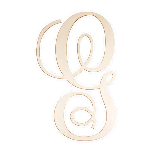 Focal20 Cursive Wooden Letters G for Wall Decor 14 Inch Large Wooden Letters Unfinished Monogram Wood Letter Crafts Alphabet Sign Cutouts for DIY Painting Door Hanger (G)