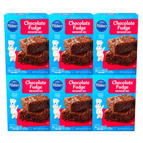 Palatize Pillsbury Chocolate Fudge Brownie Mix, 12.9 oz - Palatize Pack of 6