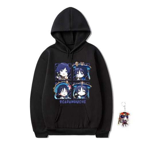 SodaMeow Genshin Impact Hoodie Women Sweatshirt Sweater Men Unisex Anime Hoodie Furina Scaramouche Hu Tao, Free Keychain
