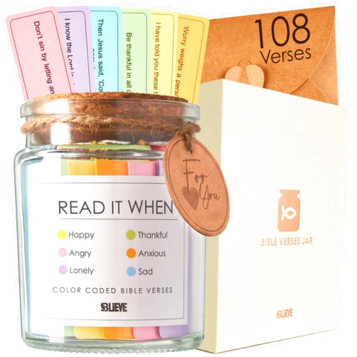 BLIEVE- Bible Verse Jar, Read Me When Bible Verses Jar For Daily Encouragement, Inspirational Prayer & Reflection, Christian Gifts For Women and Men, Religious Graduation Gifts For Her, Gift For Mom