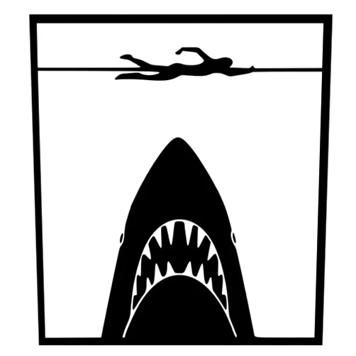 BAGACAY Jaws - Shark Decal Bumper Sticker, Auto Graphics Car Side Decals Stickers Windows, Cars, Trucks, Laptops