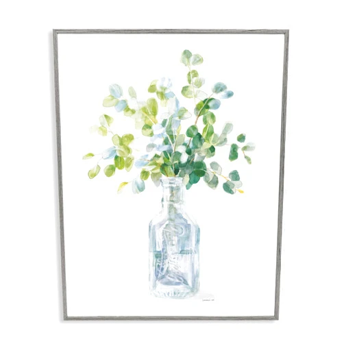 Stupell Industries Flower Jar Still Life Green Blue Painting, 11x14, Multicolor