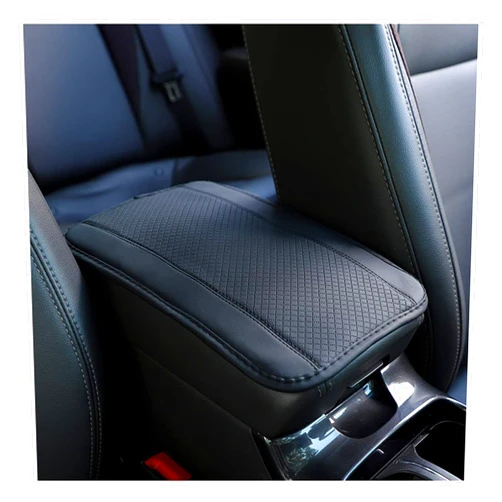 Ziciner Leather Car Center Console Armrest Pad, PU Waterproof Auto Seat Box Cover Protector, Hand Rest Cushion Protection Pad, Vehicles Interior Accessories Universal for Truck,SUV (Black B)