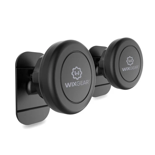 WixGear Magnetic Car Mount, Universal Stick On Mount (2 Pack) Dashboard Magnetic Phone Holder for Car, for Cell Phones and Mini Tablets with Fast Swift-snap Technology, Strong Phone Mount for Car