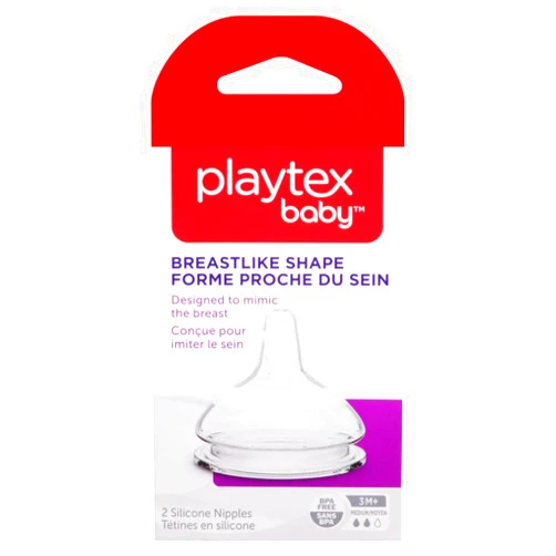 Playtex Breast-Like Nipple, Medium Flow, 2-Count