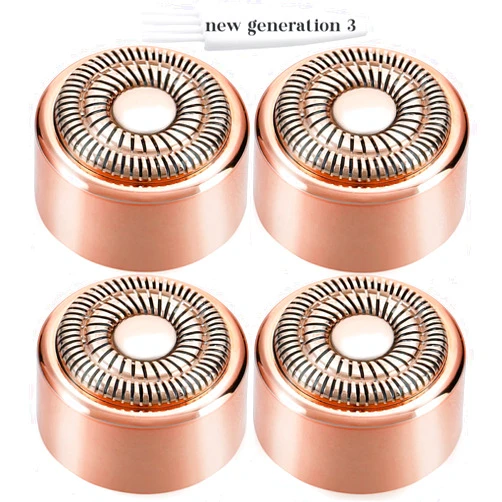 BECHY Replacement Heads New Generation 3 for Finishing Touch Flawless Facial Hair Remover Ring Light,New Version Replacement Blades for Women,18K Gold-Plated Rose Gold for Flawless