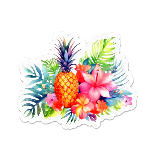 Sticker Mine Tropical Floral Pineapple Sticker - 3