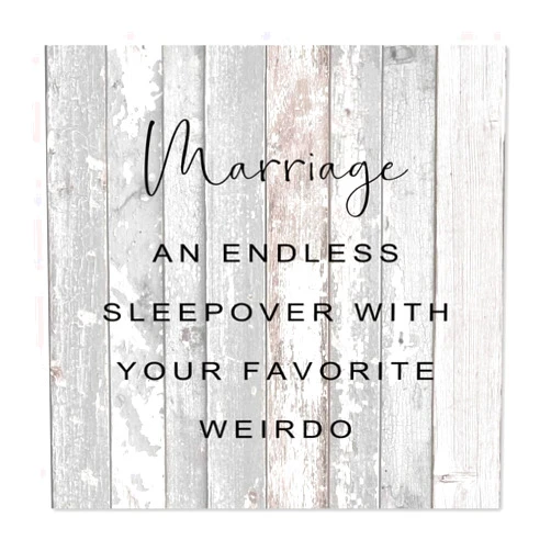By Unbranded Wood Plaque Marriage an Endless Sleepover with Your Favorite Weirdo Wood Signs Sayings Personalized Signs Wedding Present 12x12 inch