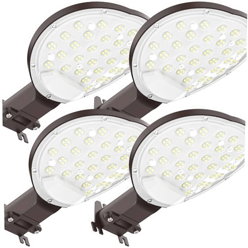 WYWNA 4-Pack LED Barn Light Dusk to Dawn, 150W 15000LM Outdoor Lighting Area Lights with Photocell, Wide Angle Outdoor Security Flood Lighting, AC120V IP65 Waterproof for Street/Garage/Yard/6500K Daylight