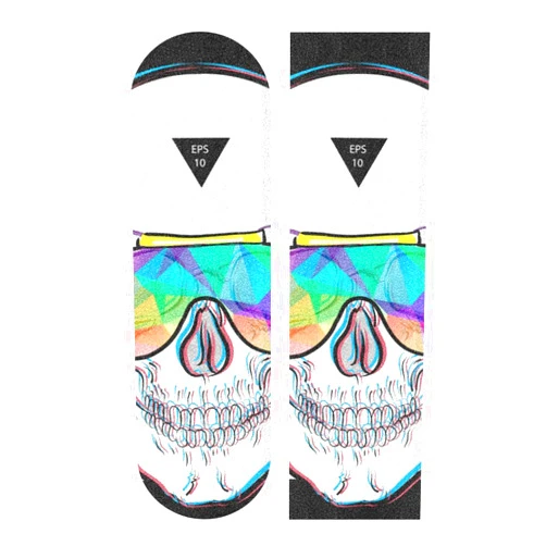 DIGTIA Cool Skull Skateboard Grip Tape 44x10 Inches 1 Sheet, Halloween Gifts Bubble Free Waterproof Scooter Sand Paper Gifts