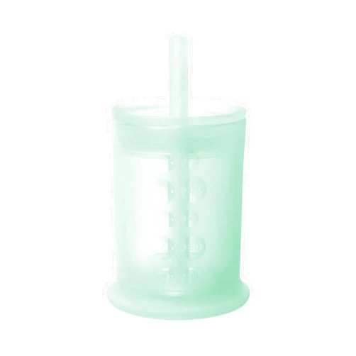 Olababy Silicone Training Cup with Straw Lid | Babies Water Drinking Cup | 6+ Mo Infant To 12-18 Months Toddler | Sippy Cup For Kids & Smoothie Cup | Baby Led Weaning (Mint, 5 oz)
