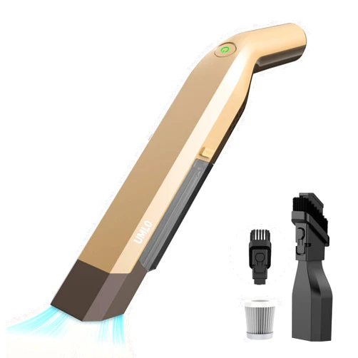 UML0 Handheld Vacuum Cordless,Rechargeable Car Vacuum Cleaner with High Suction,Powerful Hand Vacuum with 2200mAh Battery,35 Mins Runtime,Lanyard Storage for Car Home Office Dorm Quick Cleanups,H7 (Gold)