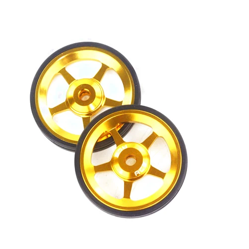 Aceoffix 2pcs ACE Alloy Easy Wheels Easywheel for Brompton Folding Bike Dino Kiddo(Gold