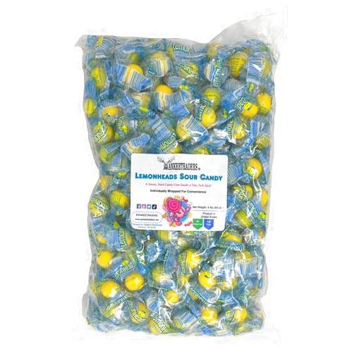 YANKEETRADERS Lemonhead Sour Candy, Individually Wrapped, Bulk 4 Pounds