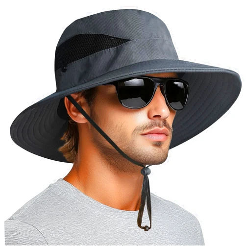 PFFY Sun Bucket Hats for Men Women 3” Wide Brim UPF 50+ Fishing & Beach Hat