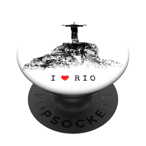 Christ the Redeemer Silhouette Rio de Janeiro Rio de Janeiro Skyline Statue of Jesus Christ Brazil Love PopSockets Adhesive PopGrip