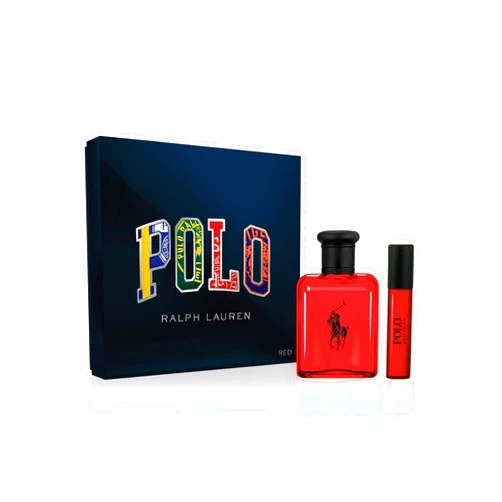 RALPH LAUREN FRAGRANCES Ralph Lauren - Polo Red - Eau de Toilette - Men's Cologne Gift Set- Fresh Daring Woody Spicy Scent - Full Size, 2.5 Fl Oz & Travel Size, 0.3 Fl Oz