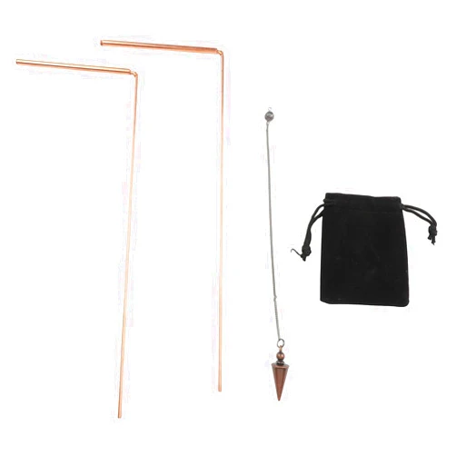 Valixirant 99.9% Copper Dowsing Rod Telescopic Divination Pendulum Kit for Water Finding, Lost Items, and Energy Healing - Psychic Dowsing Tools Set