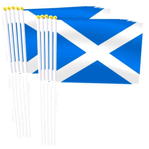 RaymNord 25 Pack Scotland Handheld Small Flag,Mini Scots Hand Held Miniature Stick Decor