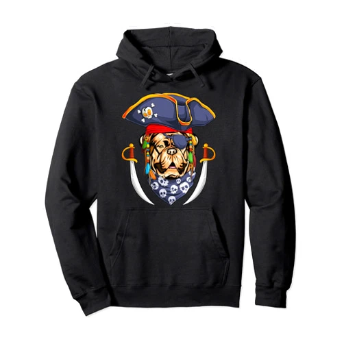 Funny Dogue De Bordeaux Dog Lovers Dogue De Bordeaux Pirate Funny Halloween Bordeaux Mastiff Pullover Hoodie