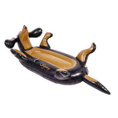 Urageidogi Summer Inflatable Black Dog Pool Float for Teens, Adults, and Pets