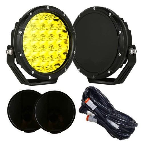 BIGLION.X 7inch Amber Round Off Road Lights Pair 210W 32000LM Super Bright Yellow LED Offroad Driving Lights Spot Lights Waterproof IP68 With EMC 12V-32V for Pickup Trucks SUV UTV
