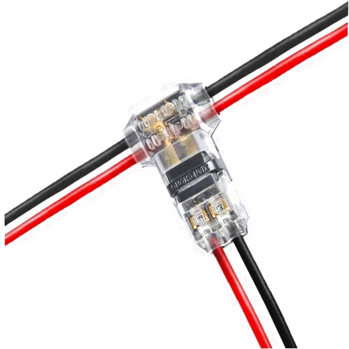 Kalolary 24 Pack Wire Connectors,Kalolary 2 Pin 3 Way Wire Connector Low Voltage Universal Compact T Tap Wire Connectors, 20-24AWG Electrical Wire Connection Self-Stripping Quick Splice