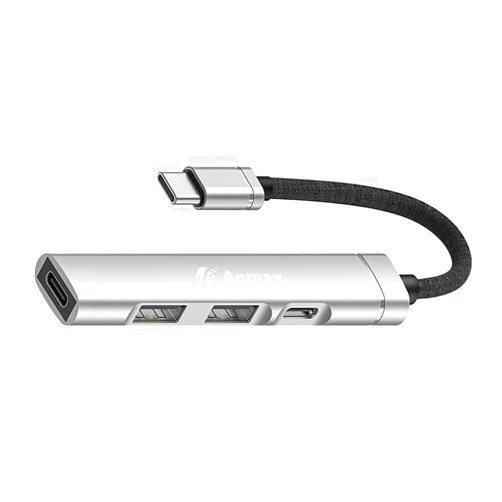AOMAX USB Hub 4 in 1, USB 3.0 Extender with USB C Power & Data Ports, USB Splitter USB Port Hub for Laptop/PC, Multiport USB Dock for MacBook, Mac Pro, Mac Mini, iMac, Surface Pro