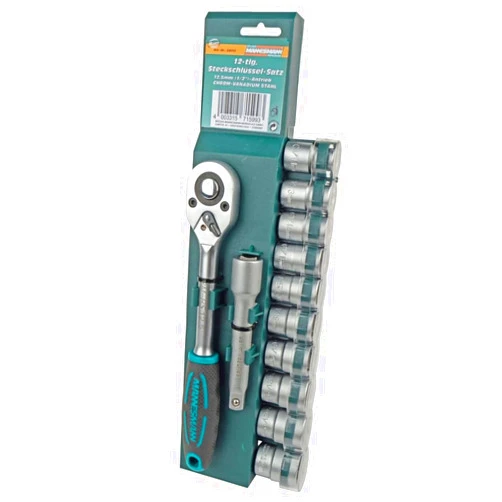 Mannesmann Brüder Mannesmann Tools 12 Piece Socket Wrench Set 12.5 mm/1/2-inch Drive, 1 Stück, M29111