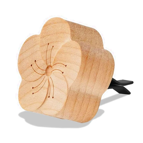 KITUREK Wood Flower Essential Oil Diffuser, Car Air Freshener Vent Clip Aromatherapy Diffuser, Car Diffusers for Essential Oils, Car Diffuser Clip for Car Office Bedroom (Light-1 Pack)