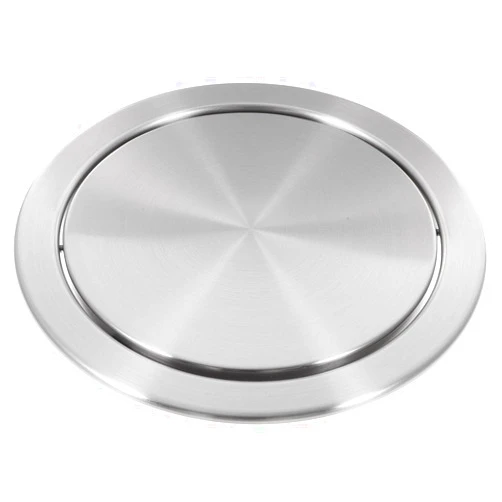 Alipis Builts in Countertop Trash and Waste Chute Lid, Round Stainless Steel Balance Flap Cover Trash Grom-met Garbage Can Swing Lid for Kitchen Bathroom