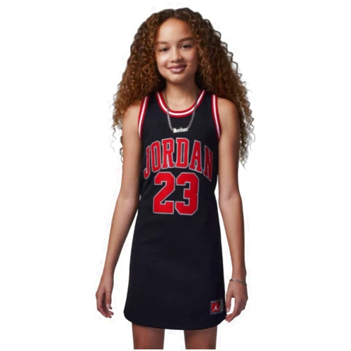 Nike Jordan 23 Girl's Black and Red Jersey Mesh Basketball Dress, Medium
