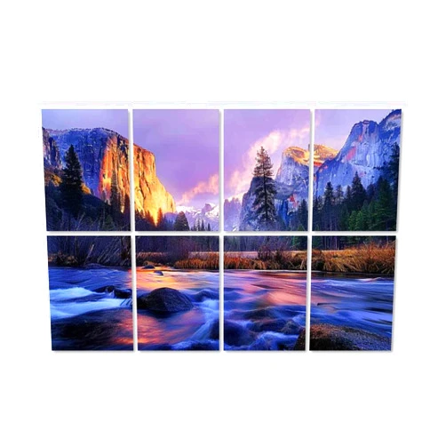 AT5ZR4PD Acoustical Soundproof Wall Panels Sunset landscape Yosemity Valley Self-Adhesive Art Acoustic Panels Reduce Room Echo Reverberation Acoustic Treatment Wall Decor, 8 Pack