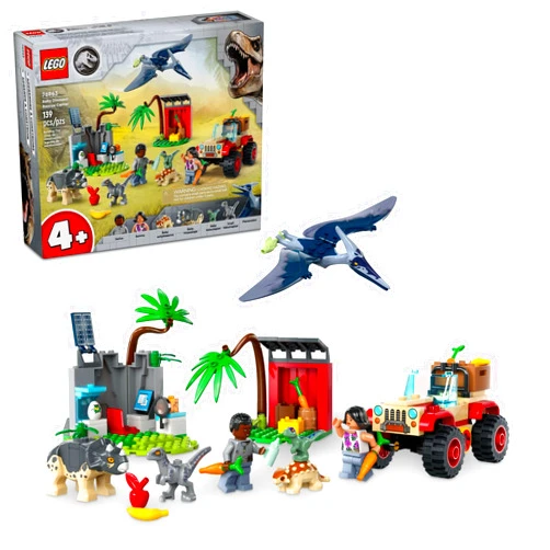 LEGO Jurassic World Baby Dinosaur Rescue Center, Building Set for Kids with a Toy Car and 5 Dinosaur Figures Including a Triceratops and Velociraptor, Dinosaur Toy for Boys and Girls Ages 4+, 76963