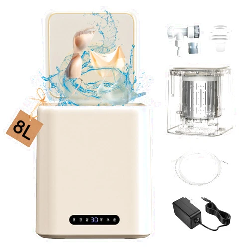 Ponzyeet automatic underwear washing machine, 8Lmini washing machine, stainless steel bucket, socks,underwear,underwear independent deep cleaning.