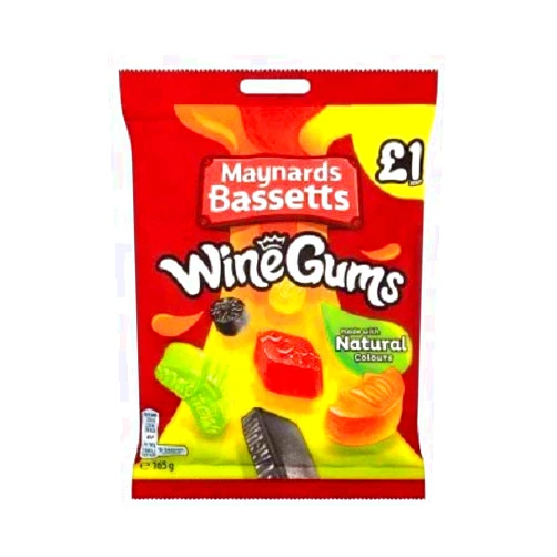 Wine Gums Maynards Bassetts Wine Gums £1 Sweets Bag 165g - PACK OF 2