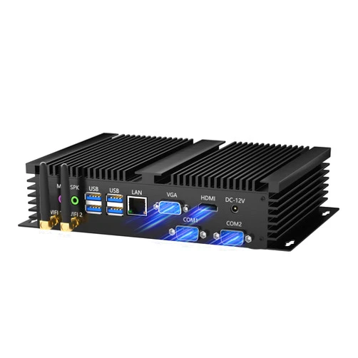 Kinupute Fanless Mini PC, Industrial Desktop Computer i7-1165G7 Up To 4.7GHz, Windows 11 Pro, 16G DDR4, 256G NVME SSD, 2xCOM RS232, HDMI/VGA Support 4K, Gigabit Ethernet, WiFi6, BT5.1, Full Metal Case