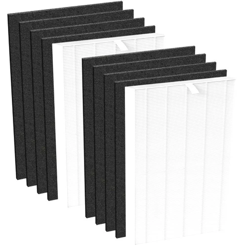Fizerneer D360 True HEPA Replacement Filter D3 Compatible with Winix D360 Air Cleaner Purifier, Compare to Part Number 1712-0101-02, 2 x True HEPA Filters & 8 x Activated Carbon Filters