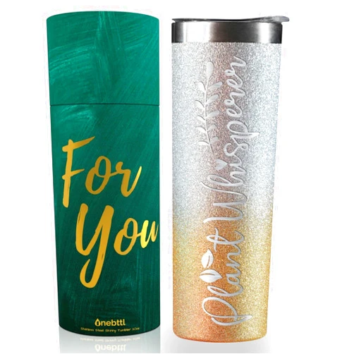 Onebttl Gardening Gifts for Women, Gardening Tumbler, Plant Lover Gifts, Plant Whisperer, Gardener Gifts, Gifts for Gardening Lovers, Gardeners, Wife, Mom, Stainless Steel Tumbler 20oz Glitter
